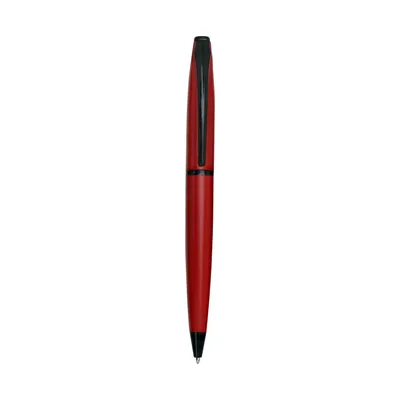 Red twist action metal ballpoint pen