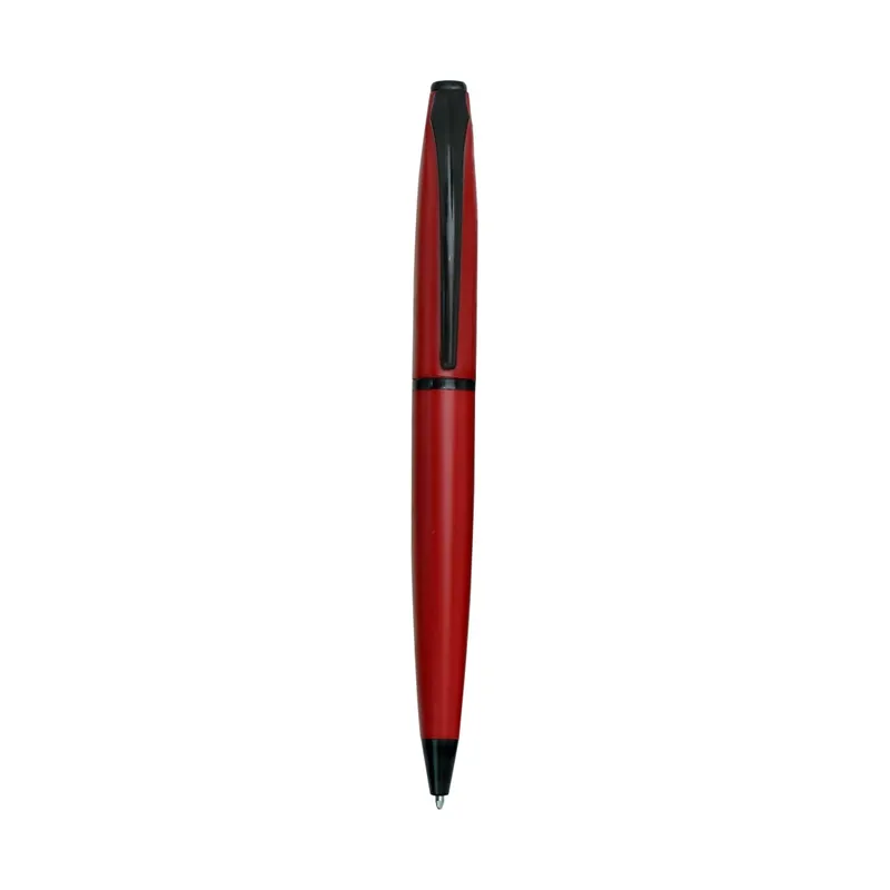 Red twist action metal ballpoint pen