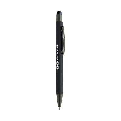 Soft touch metal ballpoint with stylus